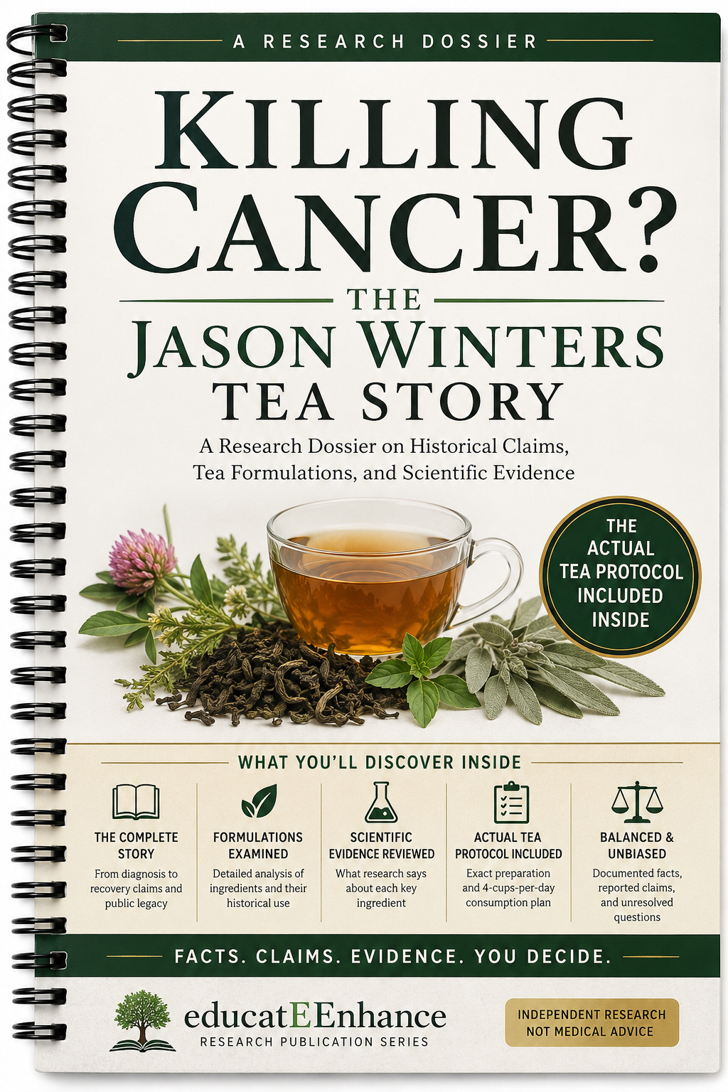 Killing Cancer The Jason Winters Tea Story spiral bound research dossier